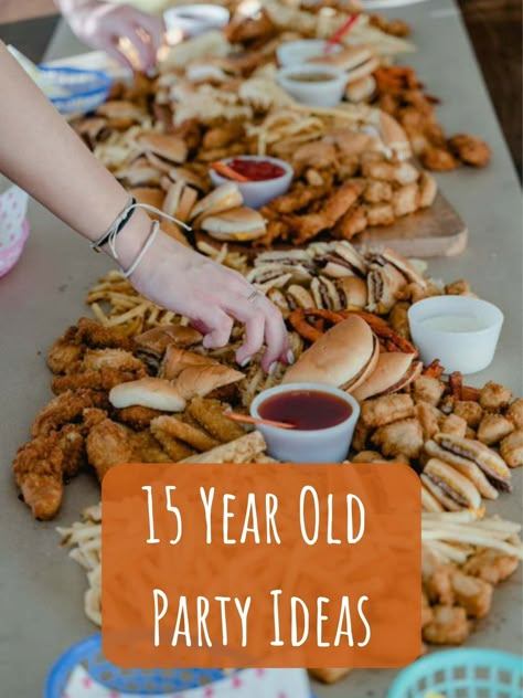 Top Birthday Party Ideas for Teens - momma teen Sweet 16 Family Party Ideas, Teenage Birthday Party Food, Teen Bonfire Party Ideas, Teen Backyard Party, Teenage Dinner Party, 15th Birthday Ideas For Boys, Birthday Party Snacks For Teens, 14th Birthday Party Ideas Boy, Birthday Ideas For 15th Girl