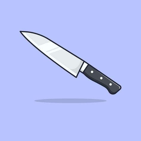 Simple Knife Drawing, Cartoon Knife, Fork Drawing, Knife Cartoon, Knife Illustration, Simple Knife, Floating Kitchen, Knife Drawing, Food Icon