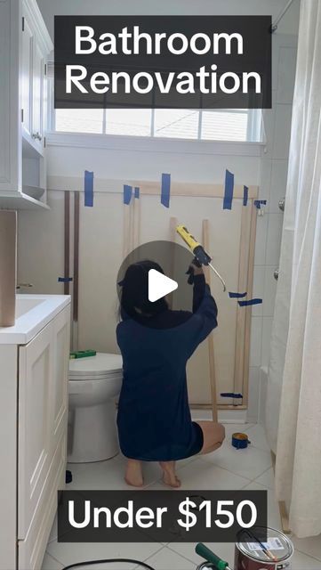 Gina + Jason | DIY & Design on Instagram: "DIY BUDGET FRIENDLY BATHROOM RENOVATION
✨ TO SAVE ✨

This bathroom has come a long way! 
When we first moved in, this bathroom was in terrible condition where the previous vanity was completely broken and damaged from water leaks.

We bought the most affordable vanity we could find in the meantime. We learned to install it ourselves along with replacing the faucet. Our goal was to fix the needed items to have the bathroom functional and get to the rest after renovating other areas of our house. 

After so many DIY home renovation projects, I FINALLY was able to transform this space and make my vision for this guest bathroom come to life! The best part of it was that it was so BUDGET FRIENDLY! 

I repainted all the walls/ceiling, added wall panelin Old Bathroom Makeover, Bathroom Functional, Update Bathroom, Bathroom Vanity Remodel, Diy Bathroom Vanity, Old Bathroom, Diy Budget, Bathroom Update, Instagram Diy