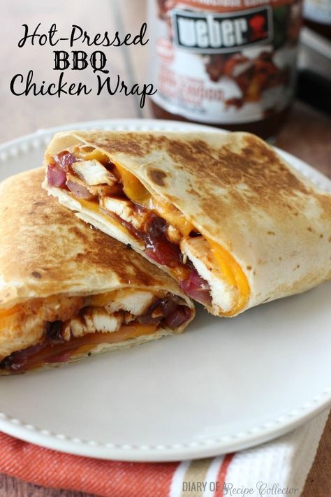 Bbq Chicken Wraps, Chicken Wrap Recipes, Honey Bbq Sauce, Chicken Wrap, Diner Recept, Quick And Easy Dinner, Chicken Wraps, Wrap Recipes, Wrap Sandwiches