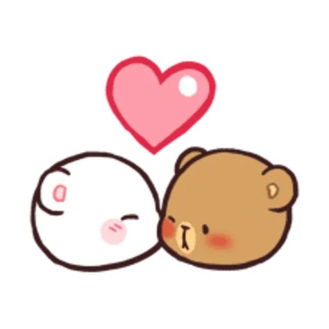 Bears Kissing, Milk & Mocha, Cute Bear Drawings, Bear Drawing, I Love My Girlfriend, Cute Love Cartoons, Love My Boyfriend, Dessin Adorable, Cute Texts