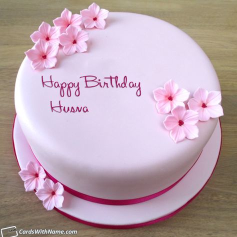 Husna Name Card Happy Birthday Cake Writing, Write Name On Cake, Birthday Cake Write Name, Friends Birthday Cake, Birthday Cake Writing, Pink Girl Birthday, Birthday Wishes With Name, Cake With Name, Birthday Cake With Photo