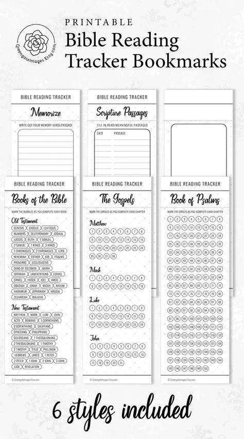 Description 7 printable bookmarks to assist with Bible reading and tracking. Mark your progress and meet your goals with these handy fill-in bookmarks. Each black and white bookmark includes a plan, reference, or place to write in Bible passages, chapters, prayers, etc. Keep one or more in your Bible for reference as y Bible Education, Bible Bookmarks, Passage Writing, Bible Board, Journaling Printables, Inspire Bible, Invitations Template, Journal Bible, Bible Bookmark