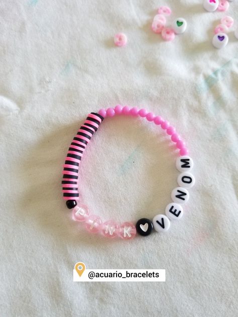 Blackpink Bracelet, Blackpink Jewelry, Kpop Diy, Pink Venom, Pink Tour, Handmade Jewelry Tutorials, Diy Rings, Pink Bracelet, Blackpink Jisoo