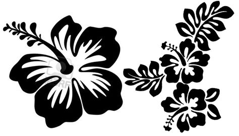 Hand Stamped Hawaiian Shirt Lino Print Pattern, Flowers Silhouette, Hawaiian Flower Tattoos, Black Hibiscus, Cross Tattoo For Men, Hawaiian Designs, Hawaiian Tattoo, Nordic Tattoo, Flower Silhouette