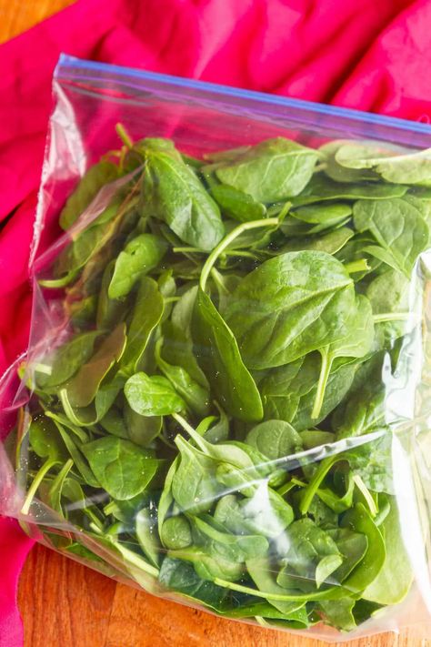 How To Freeze Spinach (Can You Freeze Spinach? Yes!) – Unsophisticook Freeze Fresh Spinach, Freeze Spinach, How To Freeze Celery, Freezing Food Guide, Fresh Spinach Recipes, Freeze Avocado, Freezing Vegetables, Frozen Potatoes, Raw Spinach