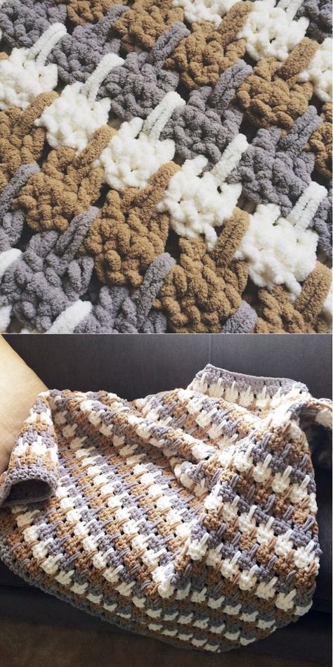 25 Best Bernat Blanket Yarn Patterns - Your Crochet Fast Crochet Blanket Bernat, Super Bulky Crochet Blanket, Crochet Blanket Bernat, Chunky Baby Blanket Crochet Pattern, Bernat Blanket Patterns, Bulky Yarn Patterns, Bulky Yarn Crochet, Chunky Yarn Blanket, Chunky Crochet Blanket Pattern