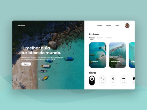 Travel Guide Website by Pedro Taciano on Dribbble Tour Guide, Idaho, Global Community, Creative Professional, Mobile App, Travel Guide, Banners, Website Design, Web Design