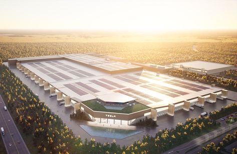 In typical flashy display, Tesla is back with yet another over-the-top design. But hey, you gotta admit that this Berlin superfactory looks pretty sweet. Tesla Factory, New Tesla, European Models, Tesla Roadster, Tesla Motors, Tesla S, Elon Musk, Tesla Model, Royce