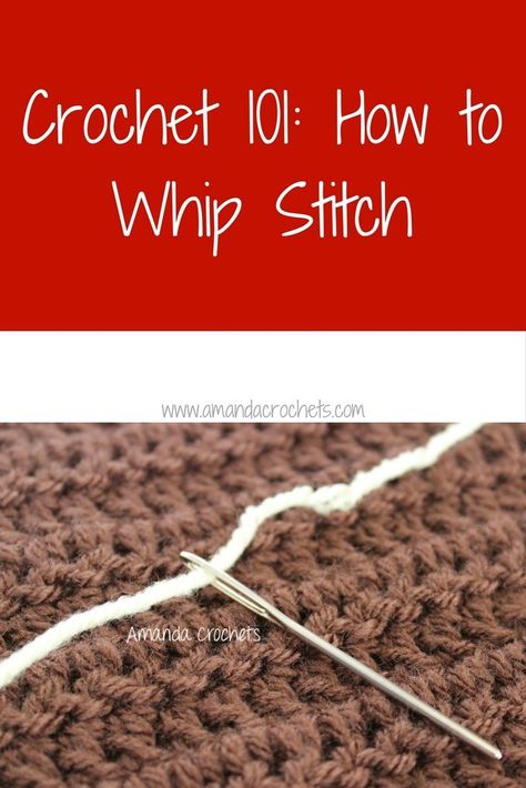 Hey everyone! In today’s Crochet 101 lesson, I’m going to teach you how to whip stitch. This is a great way to sew your crochet pieces together while having your work still look neat. With this les… Eclectic Crochet, Crochet Directions, Amanda Crochets, How To Do Crochet, Granny Square Pattern Free, Crochet 101, Crochet Cardigan Pattern Free, Crocheting Projects, Crocheting Patterns