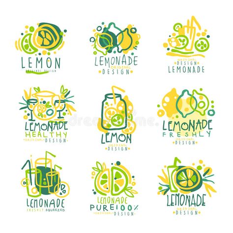 Lemonade Logo, Healthy Lemonade, Tropical Juice, Juice Logo, Brand Template, Store Packaging, Lemon Set, Packaging Advertising, Fresh Juices