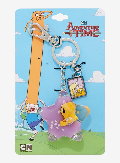 Keys are essential to any adventure  and you can keep yours in Adventure Time style! A claw clip is fastened with a liquid-filled star  where Jake floats amid the stars  along with an additional portrait charm.Plastic; mineralImported Scene Kid Gifts, Adventure Time Items, Adventure Time Jewelry, Adventure Time Merch, Adventure Time Plush, Adventure Time Gift, Adventure Time Crafts, Cool Stuff To Buy, Adventure Time Jake