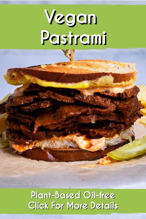 Moist, rich, tender, and meaty, this Vegan Pastrami is the ultimate sandwich filling. Packed with protein and more importantly FLAVOR, this seitan pastrami melts in your mouth and will satisfy your cravings. Vegan Pastrami Recipe, Vegan Lunchmeat, Tofu Pastrami, Seitan Pastrami, Vegan Pastrami, Seitan Steak, Vegan Sandwich Filling, Deli Meat Recipes, Homemade Pastrami