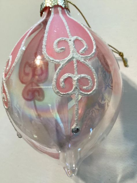 Teardrop Hand Painted Glass Christmas Ornament Pretty Pink, Ornate White Glitter | eBay Love Fest, Painted Glass, Glass Christmas Ornaments, White Glitter, Vintage Love, Pretty Pink, Pretty In Pink, Christmas Ornament, Glitter