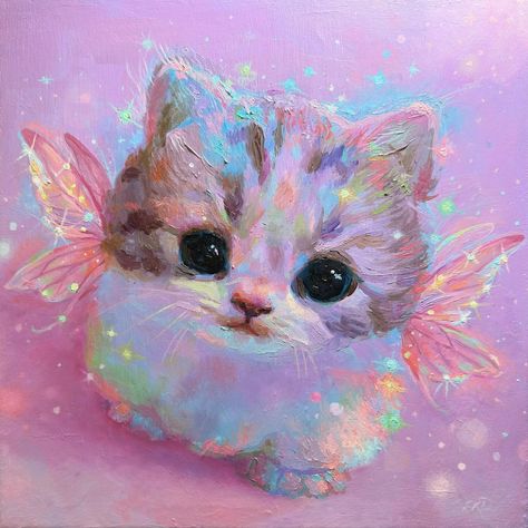 Animal Painter, Cats Christmas, Whatsapp Wallpaper Cute, Cute Paintings, Mia 3, Illustration Painting, Mini Canvas Art, Ethereal Art, Pastel Art