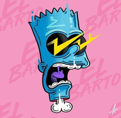 Scared Cartoon, Tato Maori, Rick And Morty Stickers, Trippy Cartoon, Simpsons Drawings, Skateboard Art Design, Pop Art Drawing, Simpsons Art, Posca Art