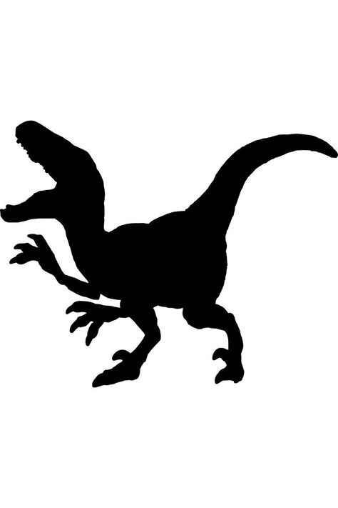 The silhouette of a raptor dinosaur Raptor Silhouette, Raptor Dinosaur, Jurassic Park, Graphic Image, Etching, Book Art, Home Decor Decals