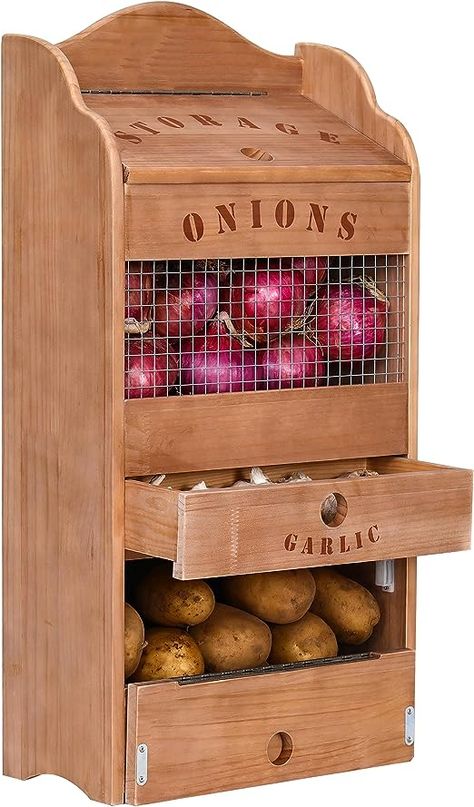 Kitchen Onion Potato Storage Drawer, Vegetable Drawers Kitchen, Onion Storage In Kitchen, Vegetable Pantry, Plywood Furniture Plans, Kitchen Vegetable Storage, Potato Bin, Onion Storage, Potato Storage