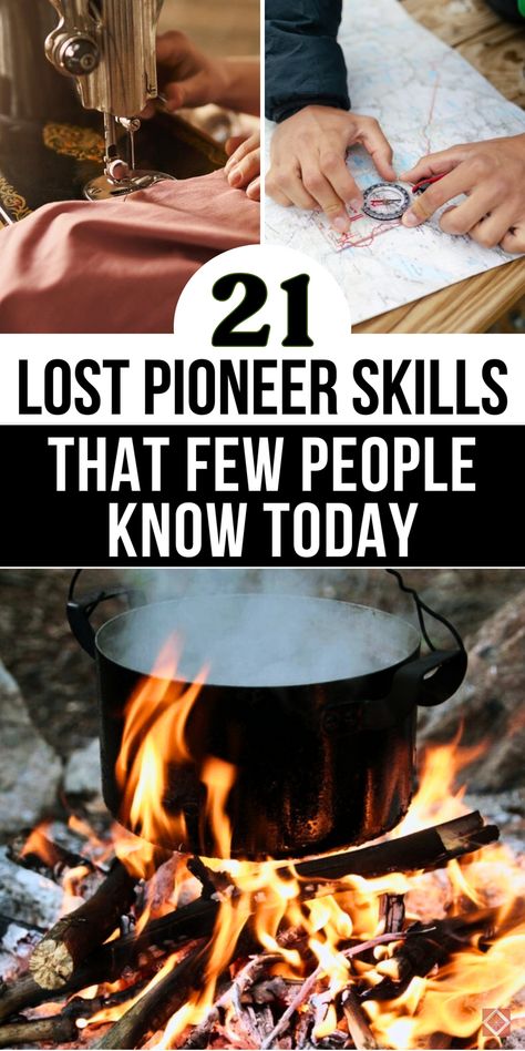 Rediscover the lost art of pioneer skills with these 21 essential techniques! Covering skills like making soap, preserving food without refrigeration, and building natural shelters, this guide helps you reclaim the self-reliance of early homesteaders. Save this pin to build practical skills for a self-sufficient lifestyle! Primitive Lifestyle, Pioneer Skills, Carpentry Basics, Sustainable Homestead, Primitive Survival, American Frontier, 1000 Life Hacks, Modern Tools, Making Soap