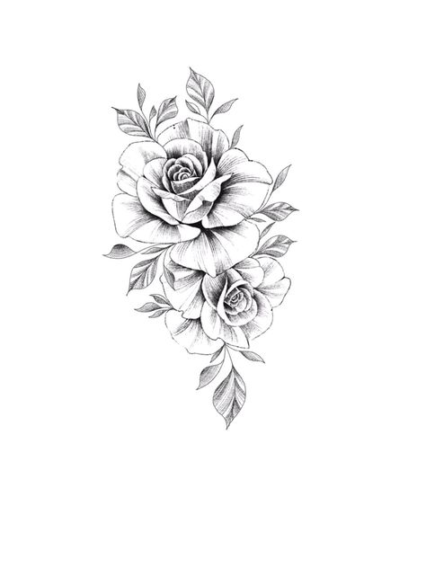 Rose Tattoo Stencil, Rose Drawing Tattoo, Floral Tattoo Sleeve, Inspiration Tattoos, Cat Tattoos, Floral Tattoo Design, Tiny Tattoo, Shoulder Tattoos For Women, Roses Drawing