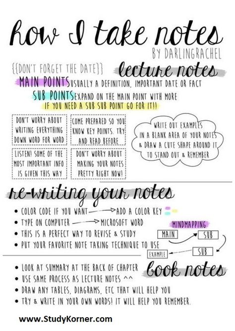 Note taking Ideas for Middle School The following note-taking strategies for middle schoolers can help students remember information from class and can help even if they struggle with paying attention. Write Down Main Ideas Use Pictures Rely On Your Own Shorthand Note Taking Ideas, How To Take Notes, Review Notes, Note Taking Strategies, Middle School Hacks, Note Taking Tips, College Notes, High School Survival, Effective Study Tips