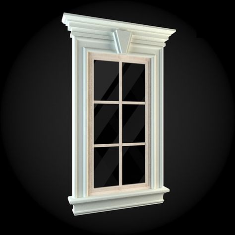 Window 003. House 3D model. #3D #3DModel #3DDesign #3DScene #architecture #building #classicism #exterior #interior #window Exterior Window Molding, Front Window Design, Wooden Window Design, Render Architecture, Interior Window, Classic Window, Window Trim Exterior, Window Molding, Classic House Design