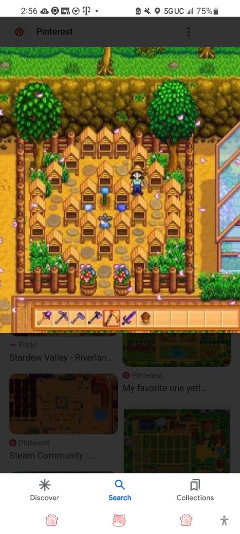 Bee Layout Stardew, Stardew Valley Furnace Area, Stardew Valley Beehive Layout Ginger Island, Bee Farm Stardew Valley, Bee Hive Stardew Valley, Stardew Valley Town Layout, Stardew Valley Fruit Bat Cave Design, Stardew Valley Tree Tapping Layout, Honey Layout Stardew