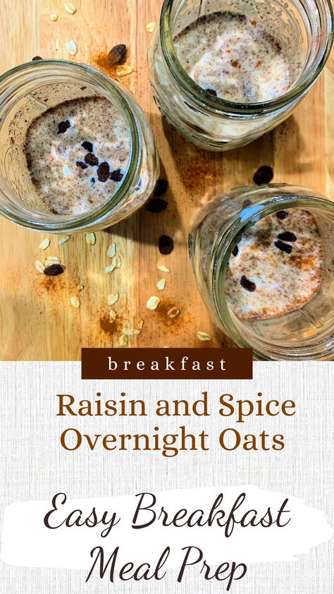 Raisin and Spice Overnight Oats | Easy Breakfast Meal Prep - One Slow Morning Easy Breakfast Meal Prep, Overnight Oats Easy, Spice Oatmeal, Best Overnight Oats Recipe, Raisin Recipes, Easy Overnight Oats, Hearty Snacks, Slow Morning, Instant Oatmeal