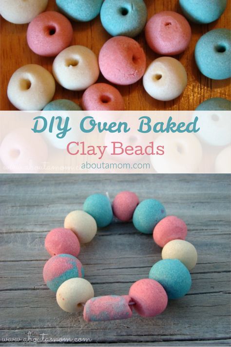 Diy Bake Clay, Diy Clay Recipe Bake, Diy Beads Clay, Homemade Oven Bake Clay, Homemade Clay Beads, Bake Clay Recipe, Making Clay Beads, Diy Clay Beads, Kids Crafts Summertime