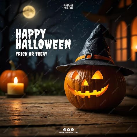 Happy halloween social media post template design | Premium AI-generated PSD Premium Social Media Design, Halloween Social Media Posts, Post Template Design, Halloween Social, Halloween Post, Social Media Post Template, Social Post, Halloween Trick Or Treat, Halloween Hacks