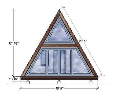 A-frame Two Story Tiny House Plans 20' X 26' | Etsy Two Story Tiny House, Two Story Cottage, Cabin Building, A Frame Cabin Plans, House Plans For Sale, Concrete Footings, A Frame House Plans, Shed Plan, Cabin House Plans