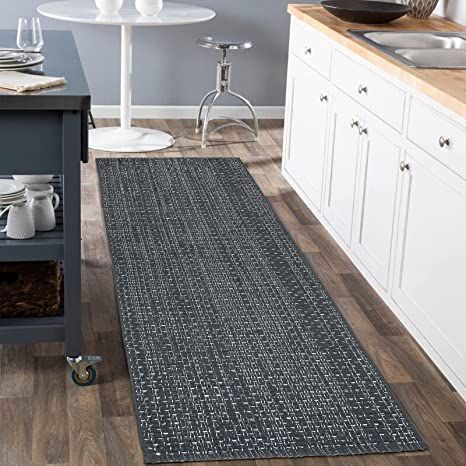 Seavish Woven Runner Rug,2x6 Ft Washable Farmhouse Cotton Braided Rug Grey Carpet Boho Floor Mat Reversible Area Throw Rug Indoor Outdoor for Hallway Entryway Laundry Room Living Room Kitchen Patio Best Lzundry Room Rugs, Grey Runner Rugs, Entryway Laundry, Farmhouse Throws, Dark Grey Runner Rug, Black And Gray Runner Rug Washable, Bedroom Laundry, Gray Runner Rug, Boho Floor