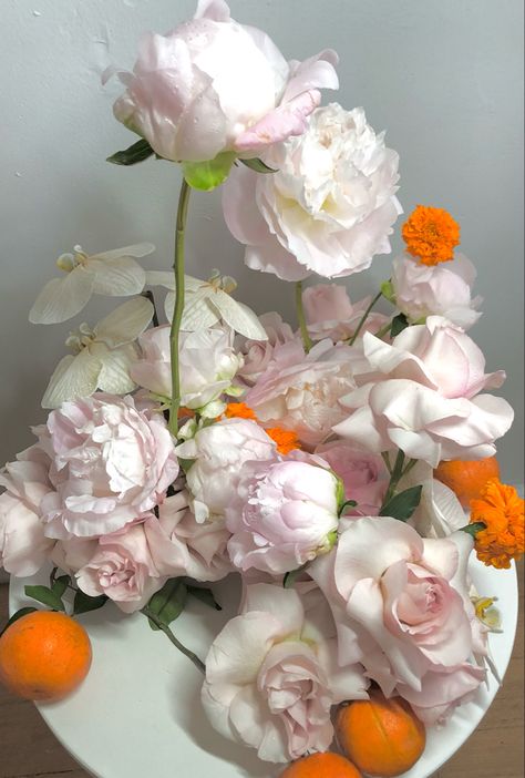 Dinner centerpiece by Flowers by Ford Flowers By Ford, Dinner Centerpieces, Sweet Candles, Stay Safe, Design Working, Floral Painting, Pink And Orange, Beautiful Flowers, Wedding Flowers