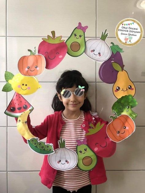 Fruits And Vegetables Activities, Healthy Food Activities, Fruit Crafts, School Kids Crafts, English Activities For Kids, Kindergarden Activities, Hand Crafts For Kids, Kindergarten Crafts, Toddler Learning Activities