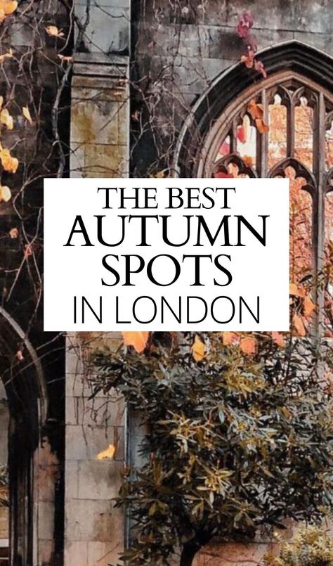 Discover the best places to visit in London to see stunning burnt orange foliage and autumn colors in London! This is one of the best free things to do in London on a date, and the fall in London aesthetic is super cozy and comfortable! romantic date ideas in london | free things to do in london for couples | london travel guide | london travel bucket list | what to do in london when it rains | best things to do in london at night | best photography spots in london | most instagrammable places What To Visit In London, London Things To Do In Fall, London Ideas Travel, London Bucket List Things To Do, Things To Do In London In November, Thing To Do In London, Date Ideas London, Autumn In London Aesthetic, London Aesthetic Travel