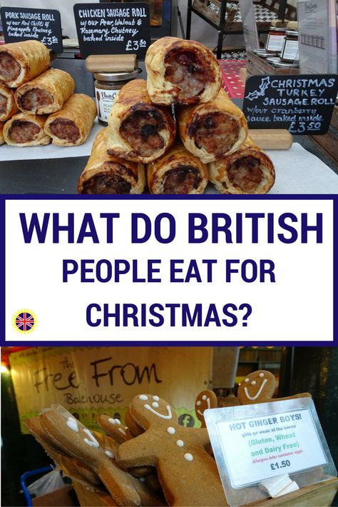 What do British people eat for Christmas? How closely does their holiday dinner mirror an American Thanksgiving? Read and watch here to learn... English Christmas Dinner, Xmas Dinner Recipes, Christmas Diy Food, Tasty Dinner Recipes, Traditional Christmas Dinner, American Thanksgiving, Hp Sauce, British Cooking, British Christmas