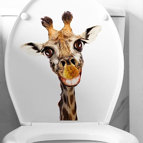 Wall Stickers Toilet, Candle Heater, Giraffe Pictures, Bedroom Stickers, Cartoon Giraffe, Funny Giraffe, Giraffe Art, Pottery Pot, Giraffe Pattern