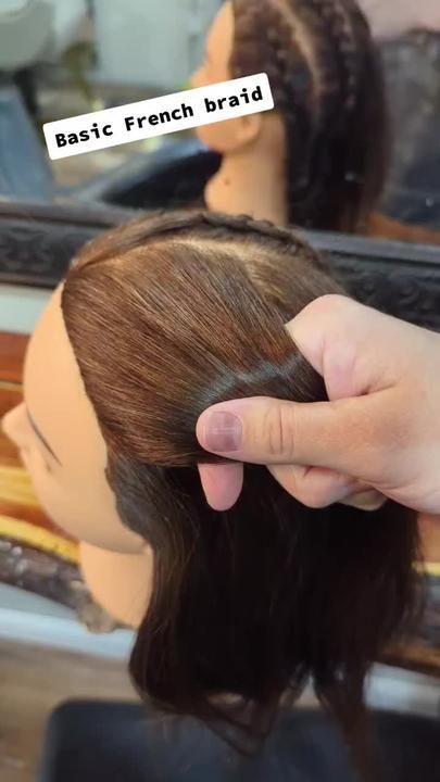 Basic French braid. Learn how to hold your hands, keep the braid tight... | French Braid Tutorial | 2.7M Views | TikTok Tight French Braid, French Braid Tutorial, French Tutorial, Easy French Braid, French Braids Tutorial, Side Cornrows, Loose French Braids, Lace Braids, Basic French