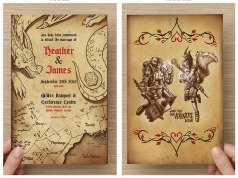 Dungeons And Dragons Wedding Invitations, Dnd Journal, Geek Party, Dragon Wedding, Birthday Fairy, Fairy Mushroom, Wedding Readings, Wedding Planning Timeline, Dungeons And Dragons Dice