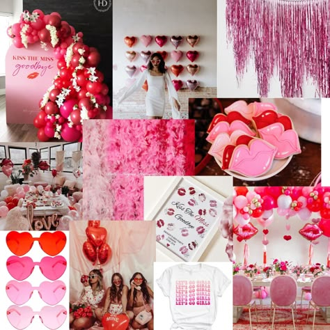 Cupid Themed Bachelorette, Xoxo Bridal Shower Theme, Love Is Sweet Bachelorette Party, Xoxo Bachelorette Party, Cupid Theme Bachelorette Party, Pink Red Bachelorette, Drink In Love Bachelorette, Pink And Red Party Aesthetic, Heart Themed Bachelorette Party