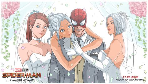 ArtStation - spider-man 3 honeys at home, TONI ARDIANTO Spider Man X Silk, Fan Made Spiderman, Spider Woman And Spider Man, Silk And Spiderman Kiss, Spider Man And Silk Kiss, Marvel And Dc, Spider Man X Ms Marvel, Spiderman Comic Covers, Spiderman Girl