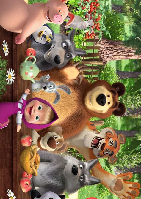 Masha And The Bear Background, Masa And Bear, Marsha And Bear, Masha And The Bear Party Ideas, Masha Bear, Masha And Bear, Marsha And The Bear, Best Christmas Toys, Easy Art For Kids