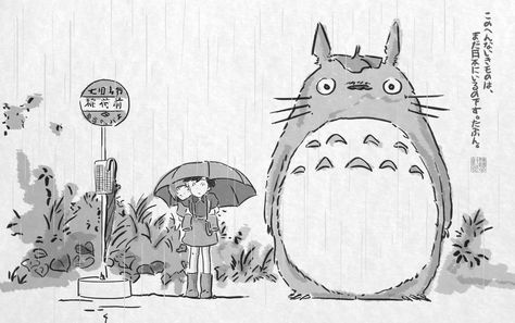 Me encanta esta escena Totoro Drawing, White Totoro, Totoro Art, Art Studio Ghibli, Color Aesthetic, Japanese Drawings, Phone Icons, Japanese Artwork, Traditional Japanese Art