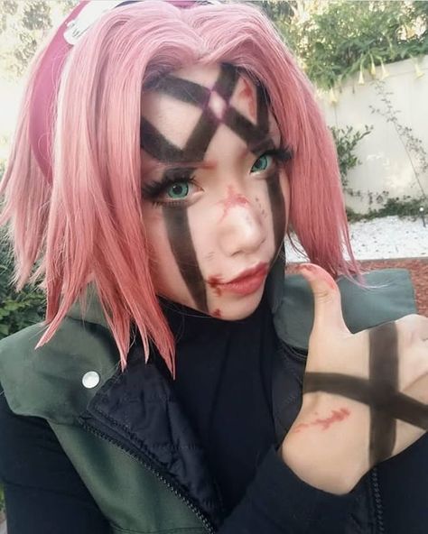 Anime Kunoichi, Sakura Costume, Zero Two Cosplay, Sakura Haruno Cosplay, Sakura Wars, Naruto Costumes, Sakura Cosplay, Anime Cosplay Makeup, Cosplay Naruto