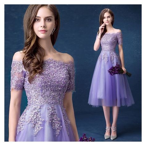 Purple Beaded Cocktail Evening Dress Midi Elegant Formal Dress E056 ❤ liked on Polyvore featuring dresses, special occasion dresses, formal evening dresses, midi dress, purple dress and holiday cocktail dresses Vestido Color Lila, Off Shoulder Party Dress, Princ Harry, Purple Evening Dress, Eva Dress, Robes Vintage, Ladies Gown, Party Dress Short, Homecoming Dresses Short