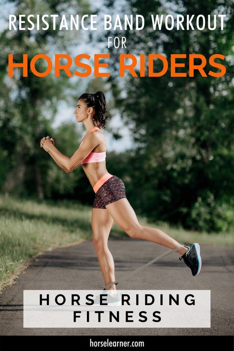 Horse riding can be physically challenging and your strength and level of fitness (or lack thereof) can be holding you back from reaching your goals as a horse rider.     Here we share a resistance band exercise program with 6 lower body exercises to get fit for horse riding. Exercises For Horse Riders, Horse Riding Fitness, Horse Rider Exercises, Exercises For Horseback Riders, Equestrian Exercises Workouts, Horse Riding Workouts, Exercises For Equestrians, Horse Riding Exercises For Rider, Workouts For Equestrians