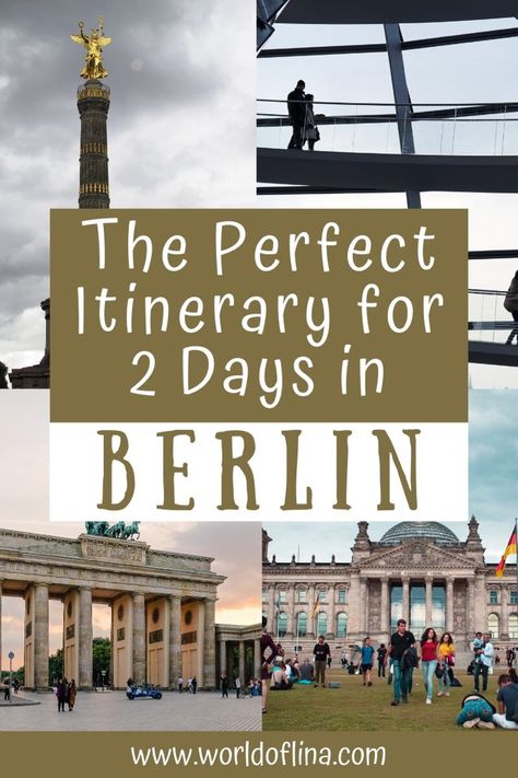 Berlin is the perfect city for a weekend trip from anywhere in Germany. Here’s a detailed itinerary for 2 days in Berlin that guarantees you the best time! Including Brandenburg, East Side Gallery, Charlottenburg Palace and more. #berlin #europe #germany #itinerary | 48 hours in Berlin | 2-day itinerary for Berlin 2 Days In Berlin, Charlottenburg Palace, East Side Gallery, Museum Island, Berlin Travel, Brandenburg Gate, Best Rooftop Bars, Berlin Wall, Germany And Italy