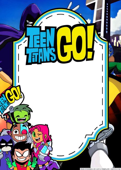 FREE Teen Titans Go! Birthday Invitation Templates Check more at https://www.fridf.com/free-teen-titans-go-birthday-invitation-templates/ Teen Titans Go Birthday, Titan Tower, Superhero Masks, Teen Titan, Themed Drinks, Free Invitation Templates, Beast Boy, Teen Titans Go, Dear Mom