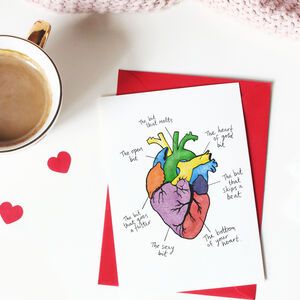 Funny Valentine's Cards | notonthehighstreet.com Heart Bit, Funny Valentines Cards, Funniest Valentines Cards, Studio Cards, Heart Card, Cute Card, Anatomical Heart, Valentine Card, Heart Cards