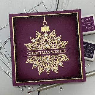 Stamped Christmas Cards, Gina K Designs, Ink Blending, Gina K, Snowflake Cards, Christmas Card Inspiration, Nice Comments, Homemade Christmas Cards, Diy Christmas Cards